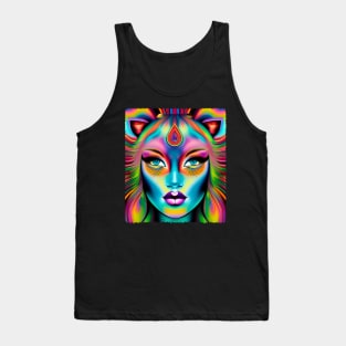 Catgirl DMTfied (27) - Trippy Psychedelic Art Tank Top